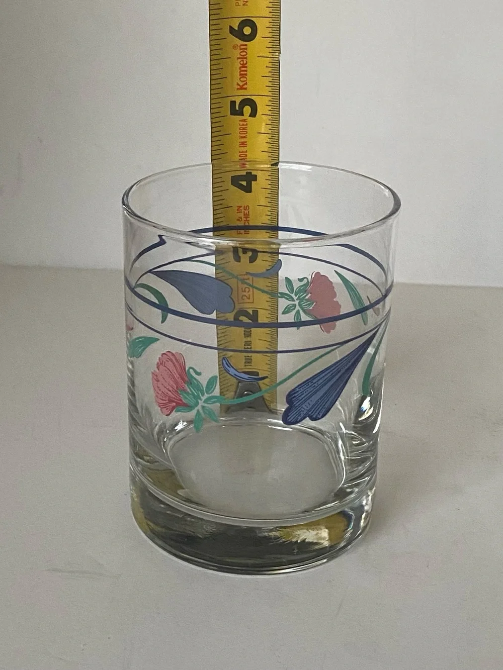 Lenox Poppies on Blue Tumbler Glasses in Blue, Green, Pink - Set of 3